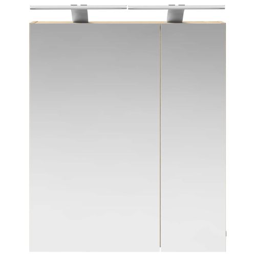 Шкаф с огледало за баня с рафт Сонома дъб 60 x 14,5 x 70 см