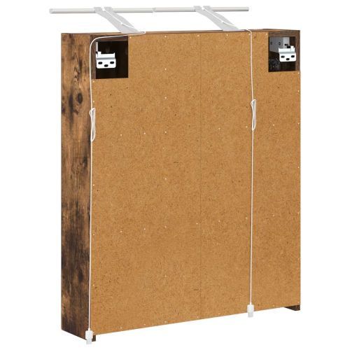 Шкаф с огледало за баня с рафт Димян дъб 60 x 14,5 x 70 см