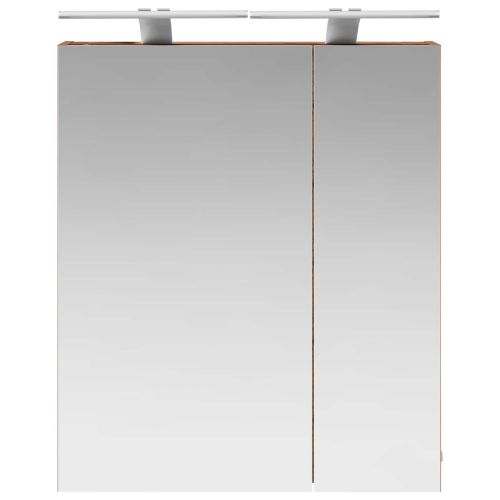 Шкаф с огледало за баня с рафт Старо дърво 60 x 14,5 x 70 см