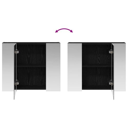 Шкаф с огледало за баня Черния дъб 60 x 14,5 x 50 см