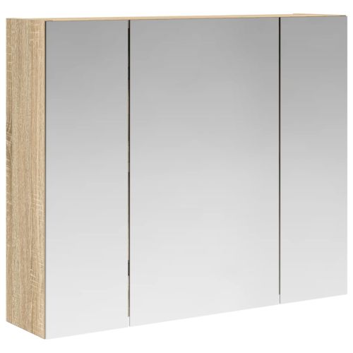 Шкаф с огледало за баня Сонома дъб 60 x 14,5 x 50 см