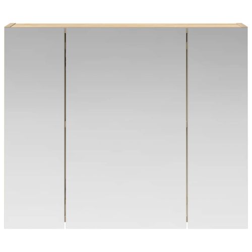 Шкаф с огледало за баня Сонома дъб 60 x 14,5 x 50 см