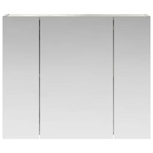 Шкаф с огледало за баня Циментено сиво 60 x 14,5 x 50 см