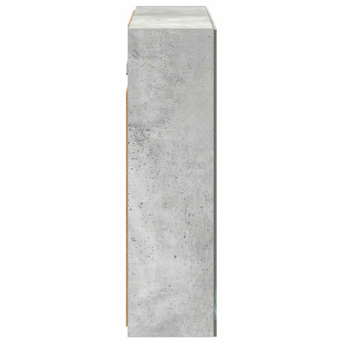 Шкаф с огледало за баня Циментено сиво 60 x 14,5 x 50 см