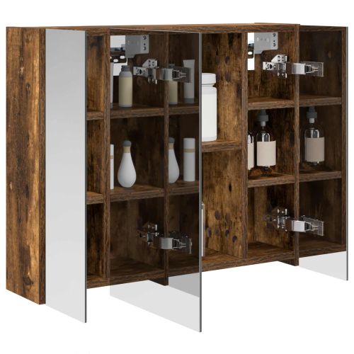 Шкаф с огледало за баня Димян дъб 60 x 14,5 x 50 см