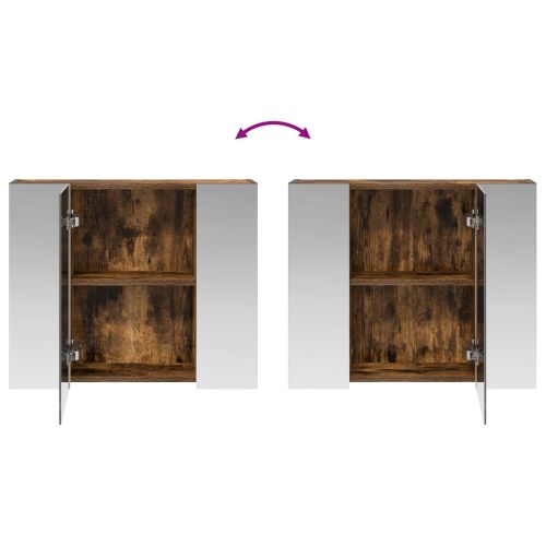 Шкаф с огледало за баня Димян дъб 60 x 14,5 x 50 см