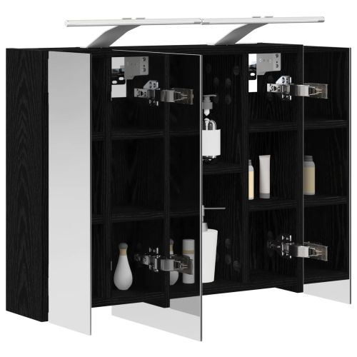 Шкаф с огледало за баня Черния дъб 60 x 14,5 x 50 см