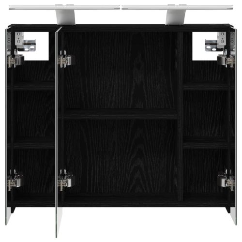 Шкаф с огледало за баня Черния дъб 60 x 14,5 x 50 см