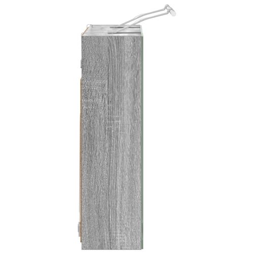 Шкаф с огледало за баня Сив Сонома 60 x 14,5 x 50 см
