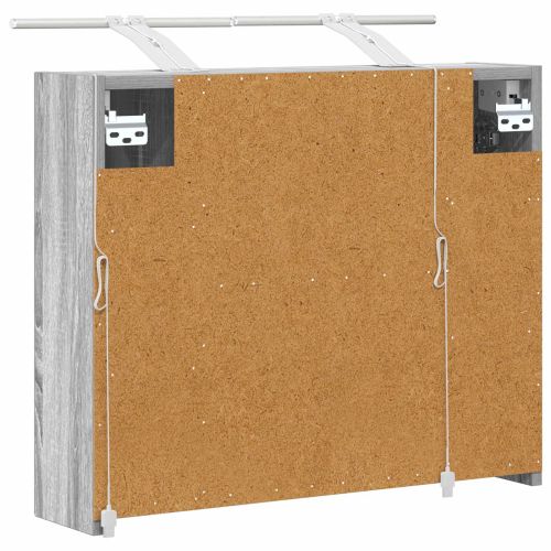 Шкаф с огледало за баня Сив Сонома 60 x 14,5 x 50 см