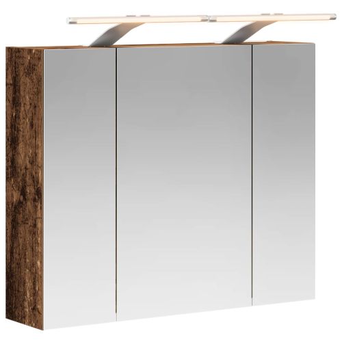 Шкаф с огледало за баня Старо дърво 60 x 14,5 x 50 см