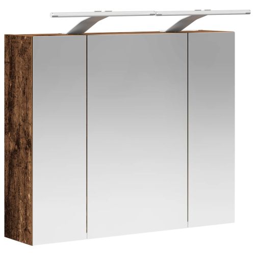 Шкаф с огледало за баня Старо дърво 60 x 14,5 x 50 см