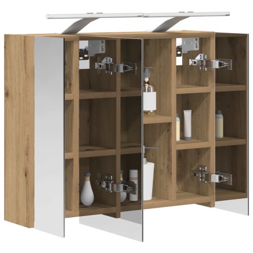 Шкаф с огледало за баня Дъб Артизан 60 x 14,5 x 50 см