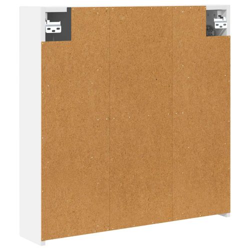 Шкаф с огледало за баня Бяло 70 x 14,5 x 70 см Инженерно дърво