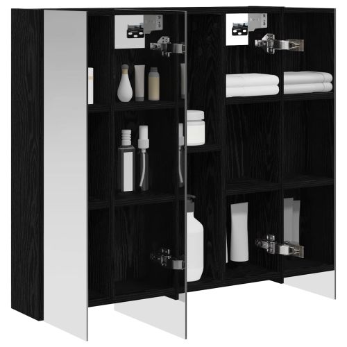 Шкаф с огледало за баня Черния дъб 70 x 14,5 x 70 см