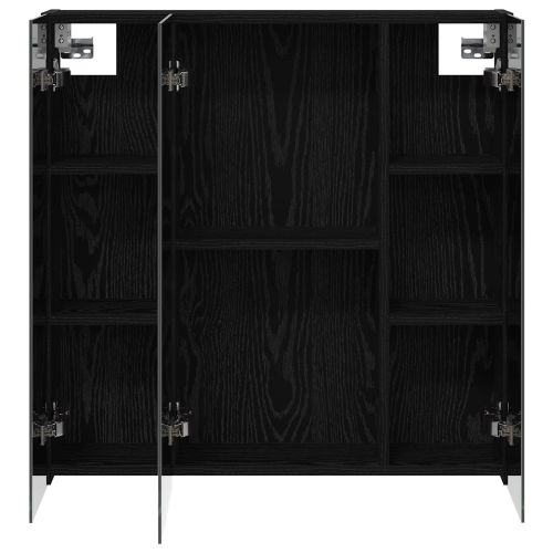 Шкаф с огледало за баня Черния дъб 70 x 14,5 x 70 см