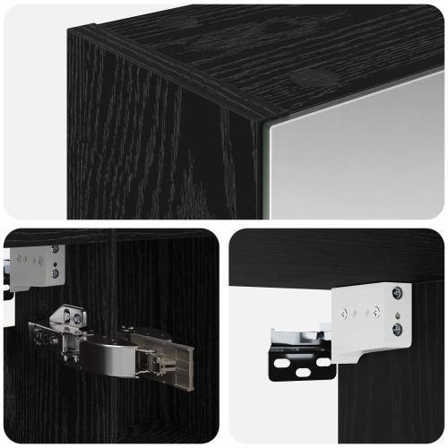 Шкаф с огледало за баня Черния дъб 70 x 14,5 x 70 см