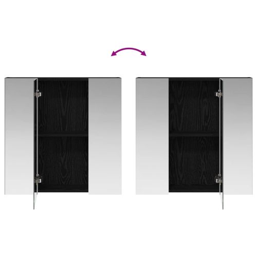Шкаф с огледало за баня Черния дъб 70 x 14,5 x 70 см