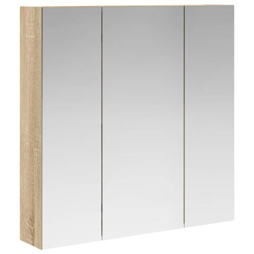 Шкаф с огледало за баня Сонома дъб 70 x 14,5 x 70 см
