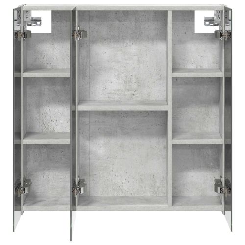 Шкаф с огледало за баня Циментено сиво 70 x 14,5 x 70 см