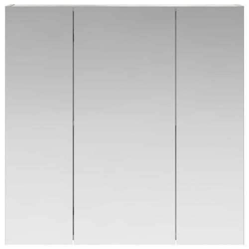 Шкаф с огледало за баня Циментено сиво 70 x 14,5 x 70 см