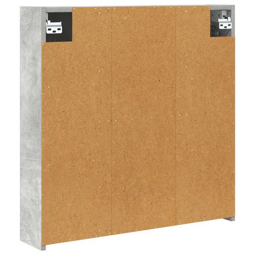 Шкаф с огледало за баня Циментено сиво 70 x 14,5 x 70 см