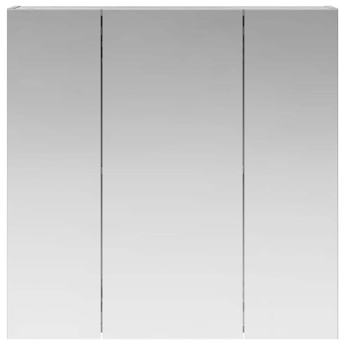 Шкаф с огледало за баня Сив Сонома 70 x 14,5 x 70 см