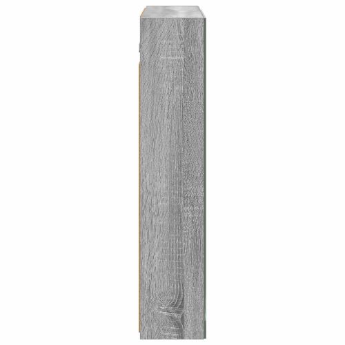 Шкаф с огледало за баня Сив Сонома 70 x 14,5 x 70 см