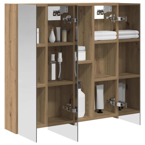 Шкаф с огледало за баня Дъб Артизан 70 x 14,5 x 70 см