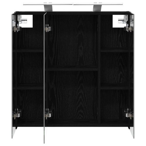 Шкаф с огледало за баня Черния дъб 70 x 14,5 x 70 см