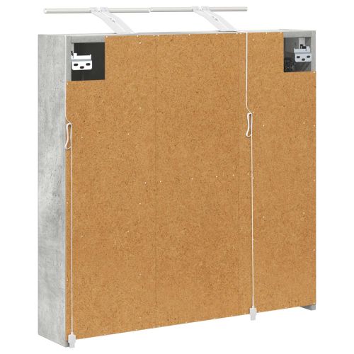 Шкаф с огледало за баня Циментено сиво 70 x 14,5 x 70 см