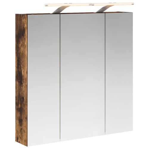 Шкаф с огледало за баня Димян дъб 70 x 14,5 x 70 см