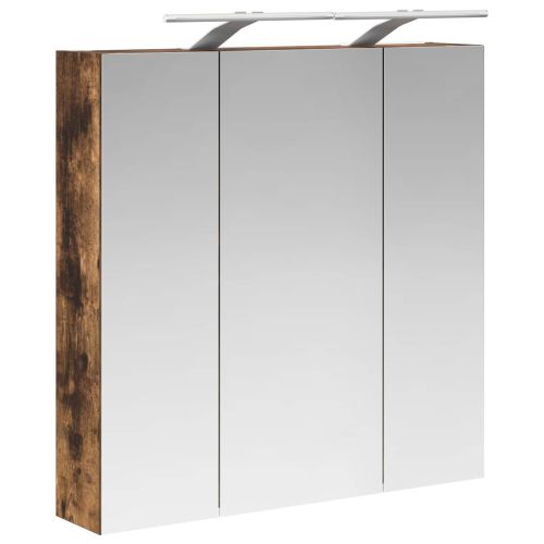 Шкаф с огледало за баня Димян дъб 70 x 14,5 x 70 см