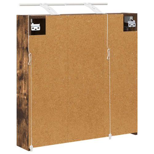 Шкаф с огледало за баня Димян дъб 70 x 14,5 x 70 см