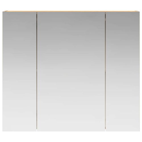 Шкаф с огледало за баня с рафт Сонома дъб 80 x 14.5 x 70 см