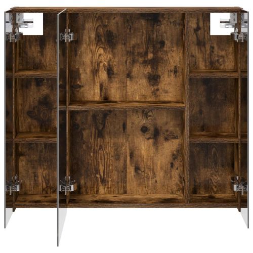 Шкаф с огледало за баня с рафт Димян дъб 80 x 14.5 x 70 см