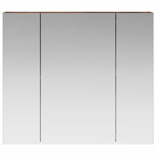 Шкаф с огледало за баня с рафт Димян дъб 80 x 14.5 x 70 см