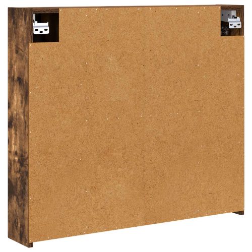 Шкаф с огледало за баня с рафт Димян дъб 80 x 14.5 x 70 см