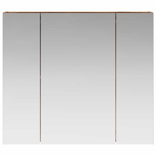 Шкаф с огледало за баня с рафт Старо дърво 80 x 14.5 x 70 см