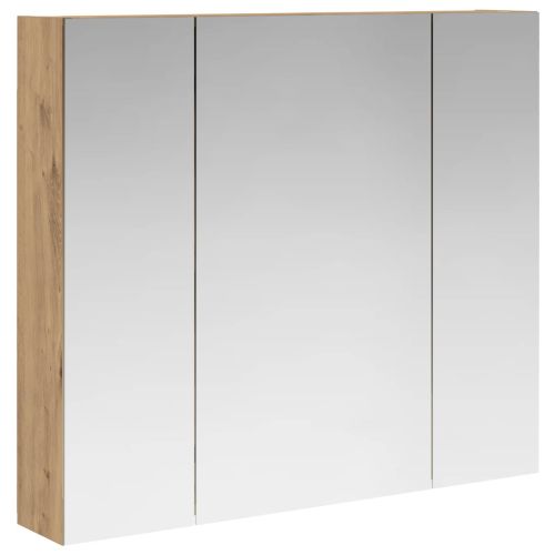 Шкаф с огледало за баня с рафт Дъб Артизан 80 x 14.5 x 70 см
