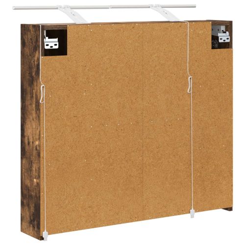 Шкаф с огледало за баня с рафт Димян дъб 80 x 14.5 x 70 см