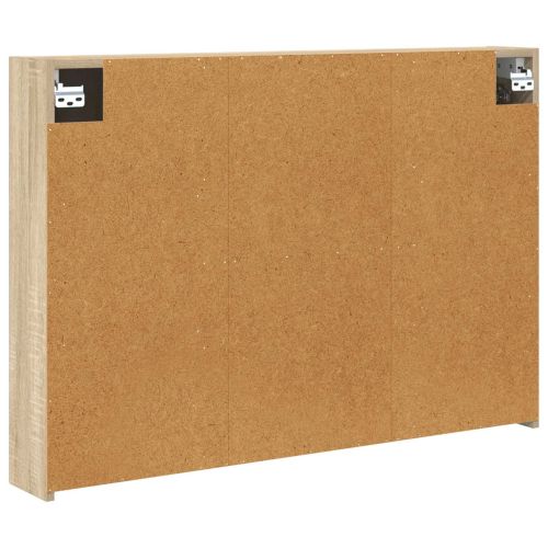 Шкаф с огледало за баня с рафт Сонома дъб 100 x 14,5 x 70 см