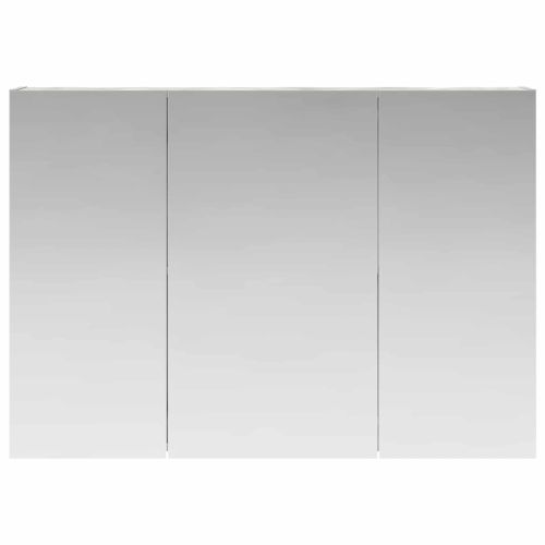 Шкаф с огледало за баня Циментено сиво 100 x 14,5 x 70 см