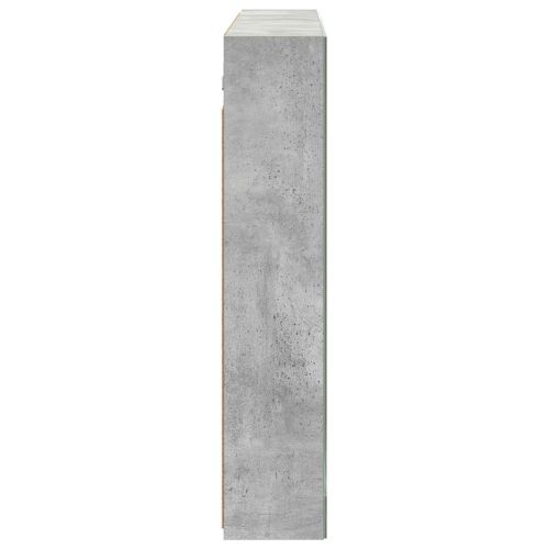 Шкаф с огледало за баня Циментено сиво 100 x 14,5 x 70 см