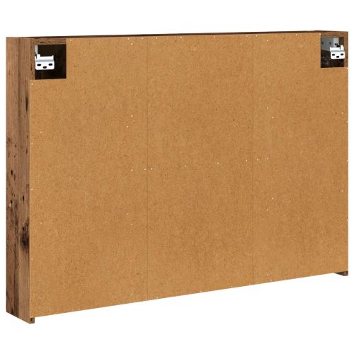 Шкаф с огледало за баня с рафт Старо дърво 100 x 14,5 x 70 см