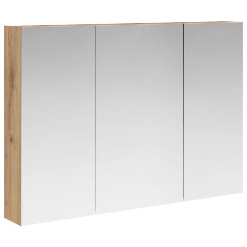 Шкаф с огледало за баня с рафт Дъб Артизан 100 x 14,5 x 70 см