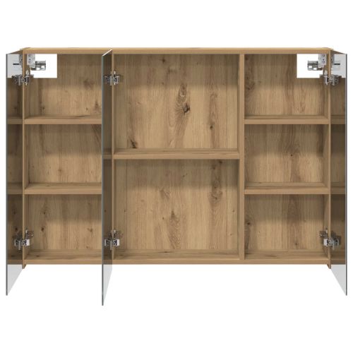 Шкаф с огледало за баня с рафт Дъб Артизан 100 x 14,5 x 70 см