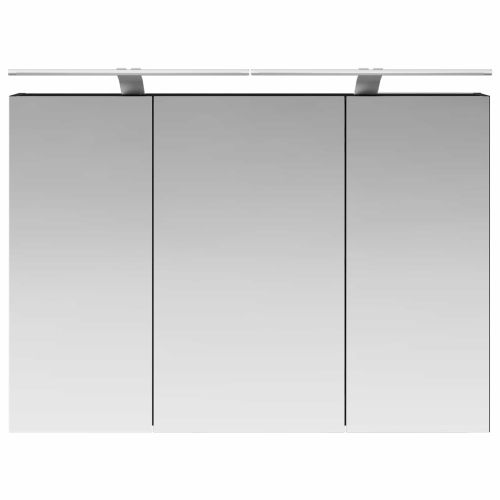 Шкаф с огледало за баня с рафт Черния дъб 100 x 14,5 x 70 см