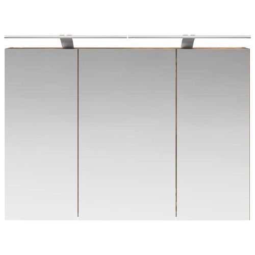 Шкаф с огледало за баня с рафт Димян дъб 100 x 14,5 x 70 см