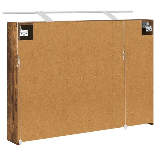 Шкаф с огледало за баня с рафт Димян дъб 100 x 14,5 x 70 см